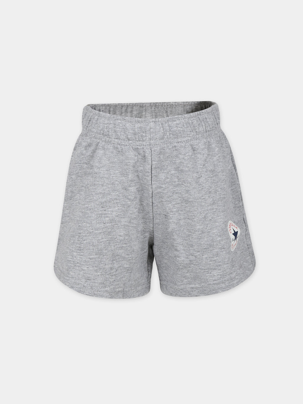 Grey shorts for girl with logo print